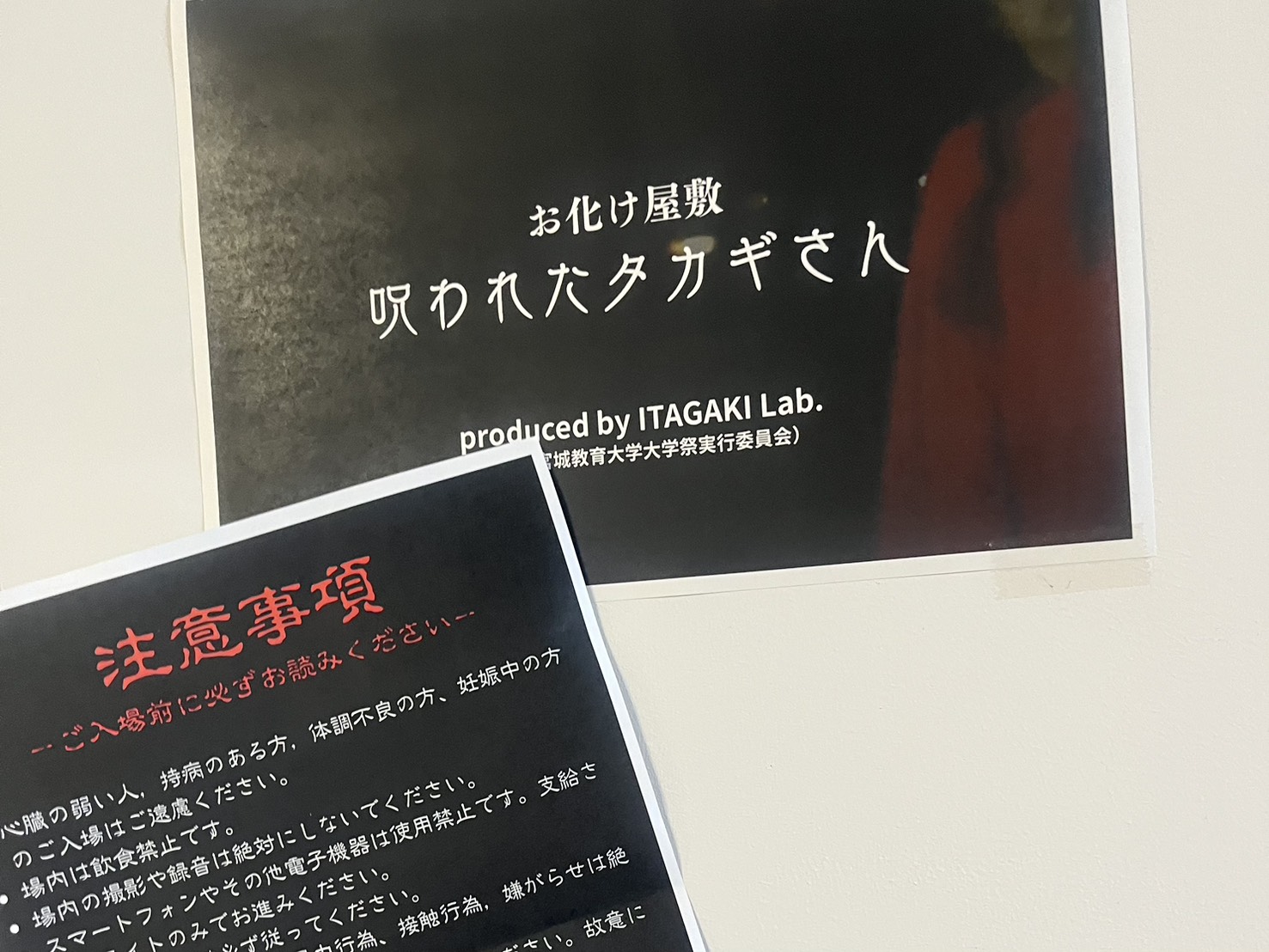 板垣研による恐怖のお化け屋敷の様子